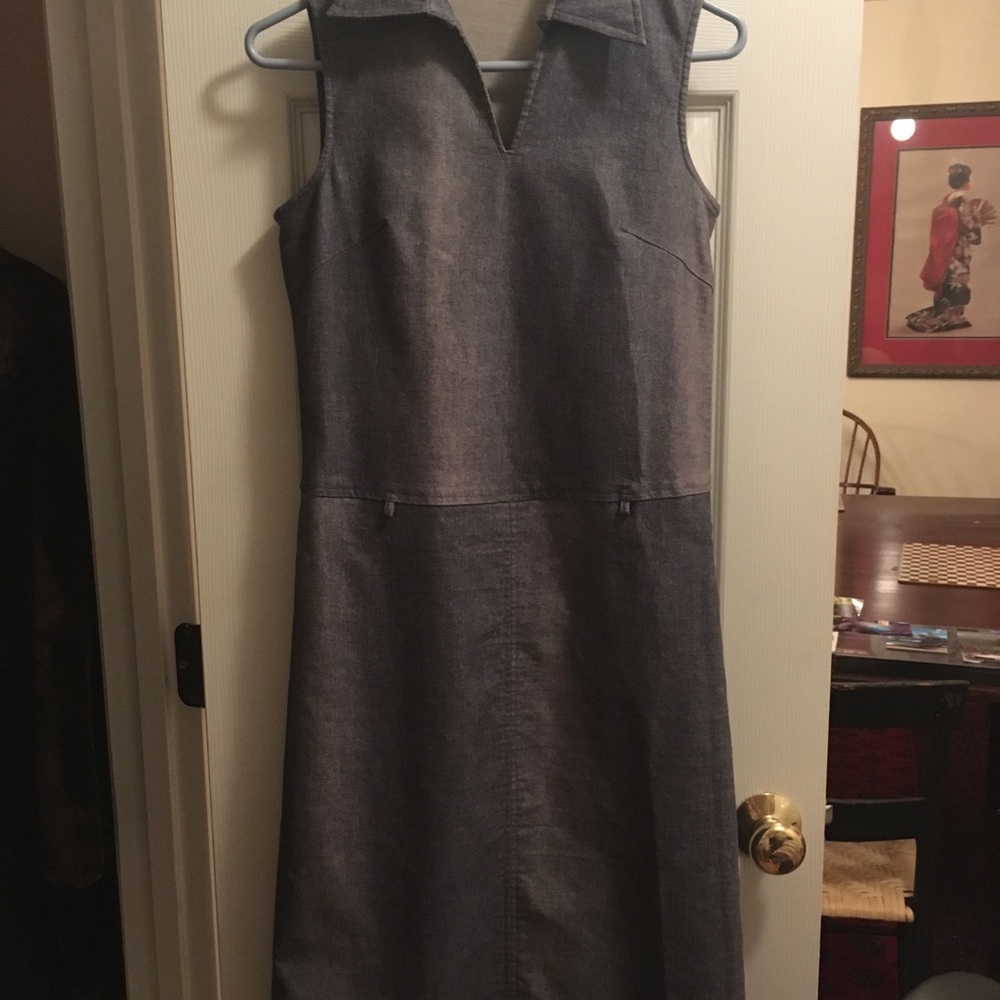 Denim sleeveless dress.